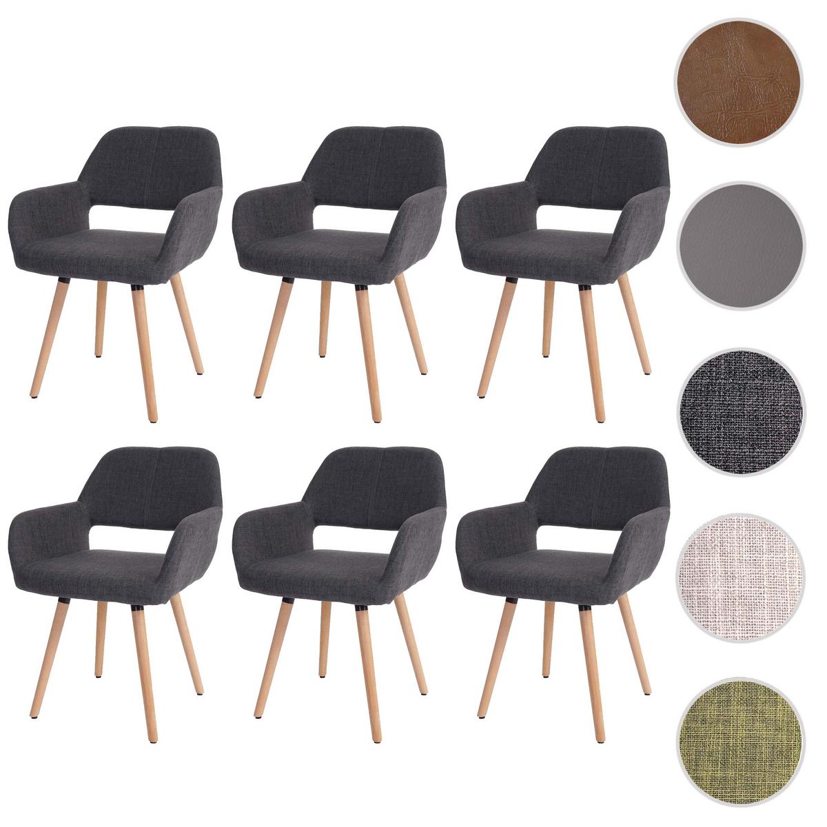 ESSZIMMERSTUHL Schiefergrau 6er-Set - Anthrazit/Grau, Holz (56/78/57cm) - MCW
