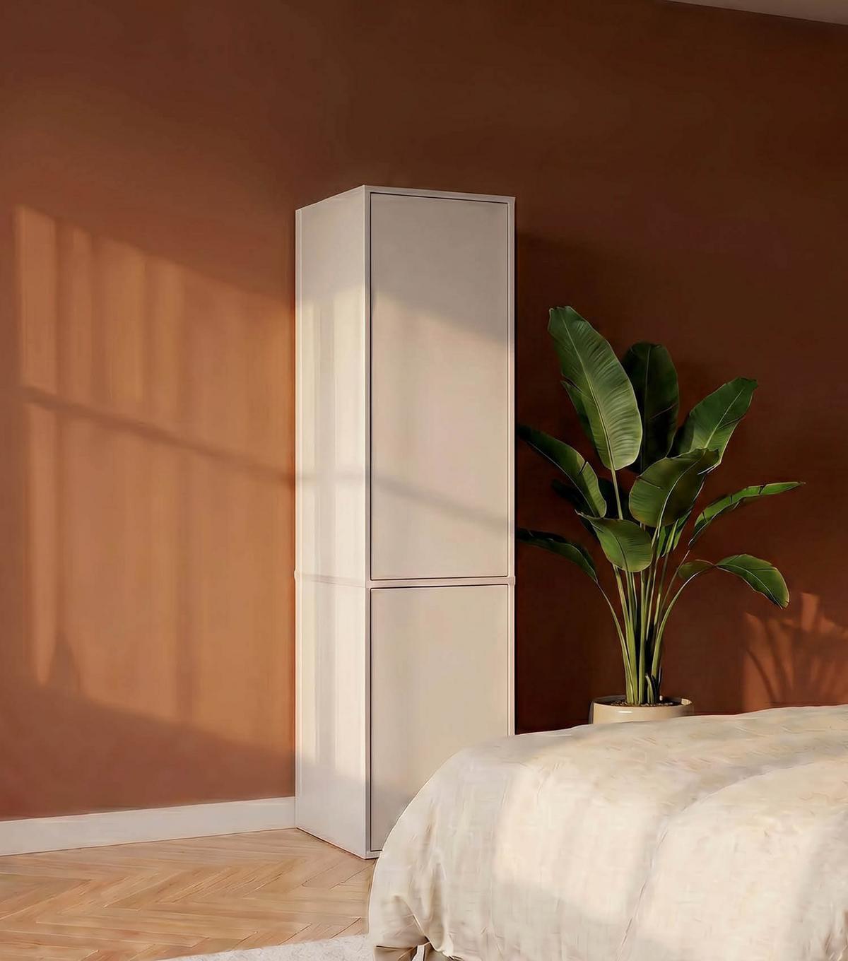 KLEIDERSCHRANK Robe - Beige, Holzwerkstoff (47/197/58cm) - Mokebo
