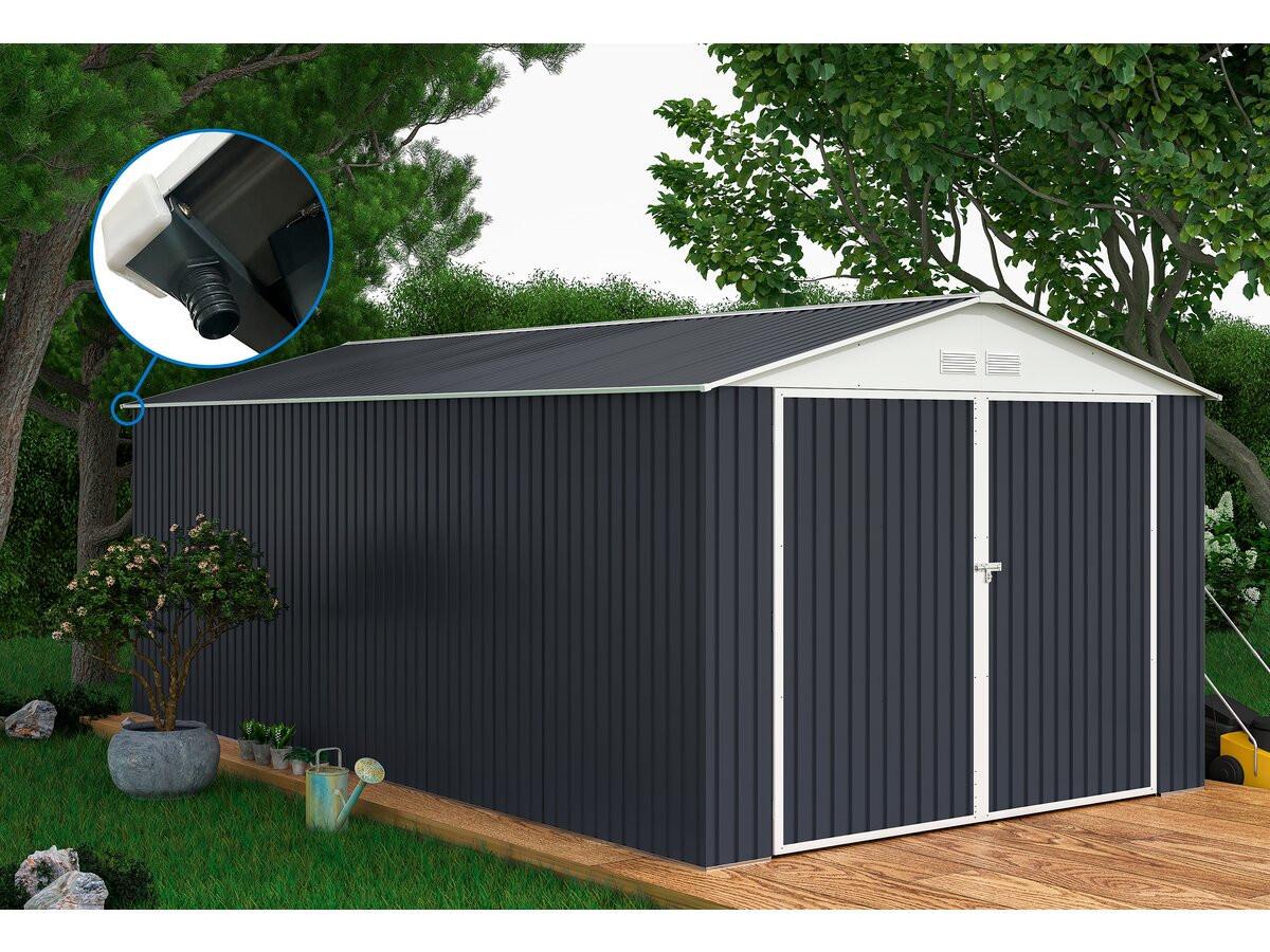METALL-GARAGE PVC houston - Grau, Metall (470/310/470cm) - Habitat Garten