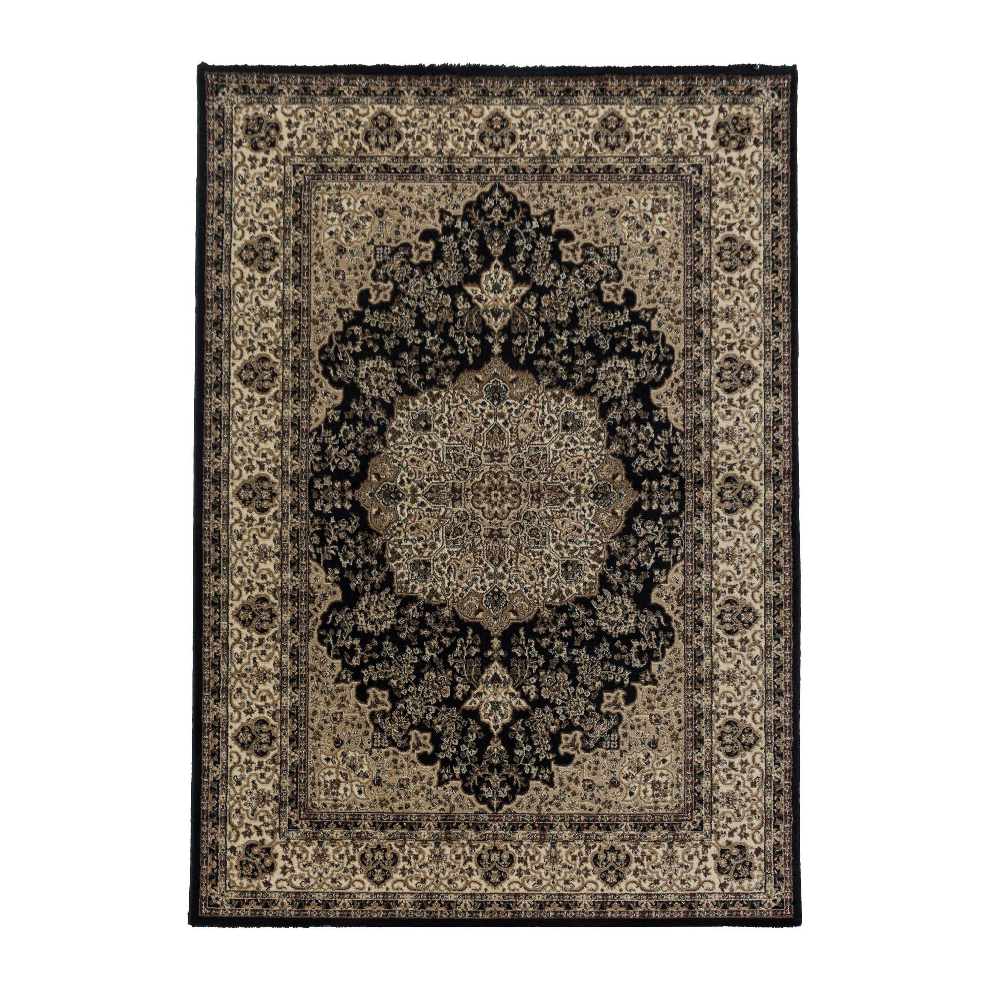 TEPPICH Kurzflor GEISLER in Schwarz, orientalisch, aus Polypropylen, 240 x 340 cm - Beige, Textil (340/240cm) - KADIMA DESIGN