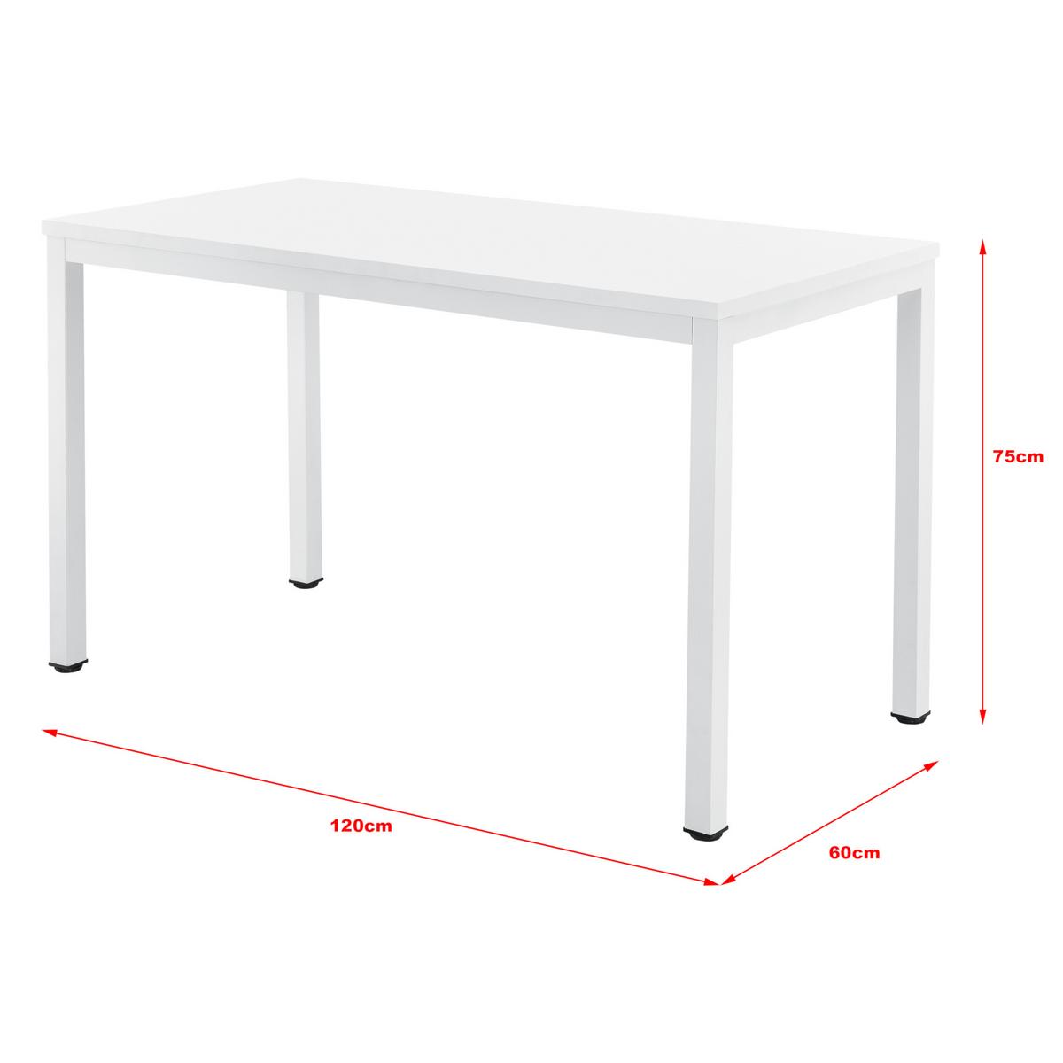 SCHREIBTISCH Odense - Weiß, Holzwerkstoff/Metall (60/120/75cm) - [en.casa]