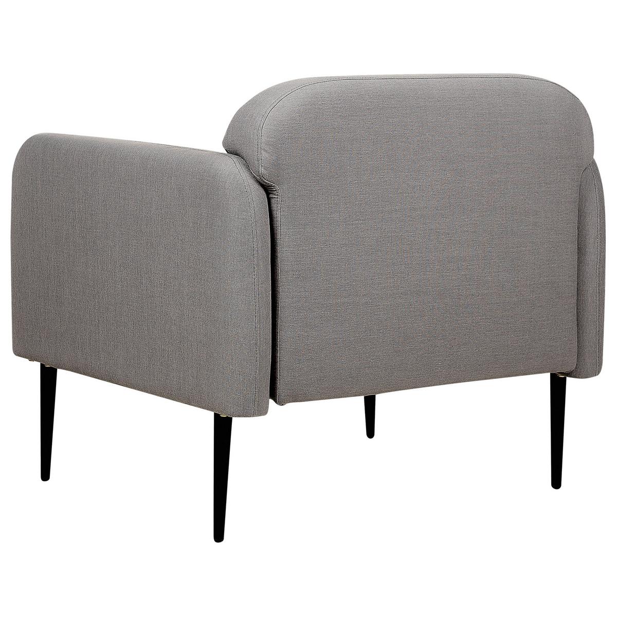 SESSEL Leinen grau/schwarz Stouby - Schwarz/Grau, Textil (83/77/74cm) - Beliani