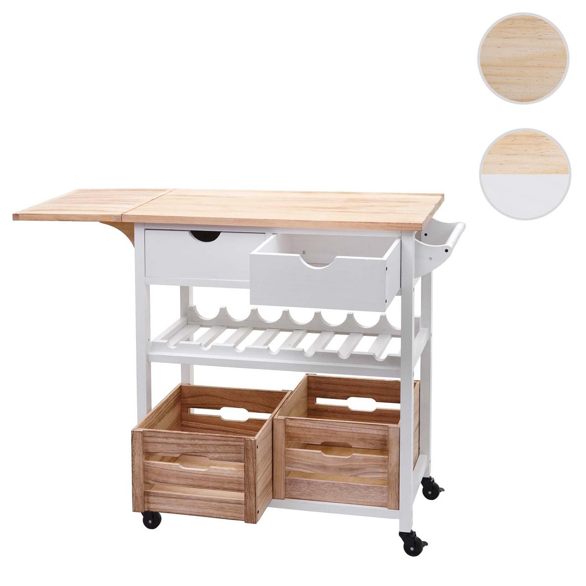 SERVIERWAGEN Weiß, Buche Dekor - Buchefarben/Weiß, Holz (119/89/89cm) - MCW