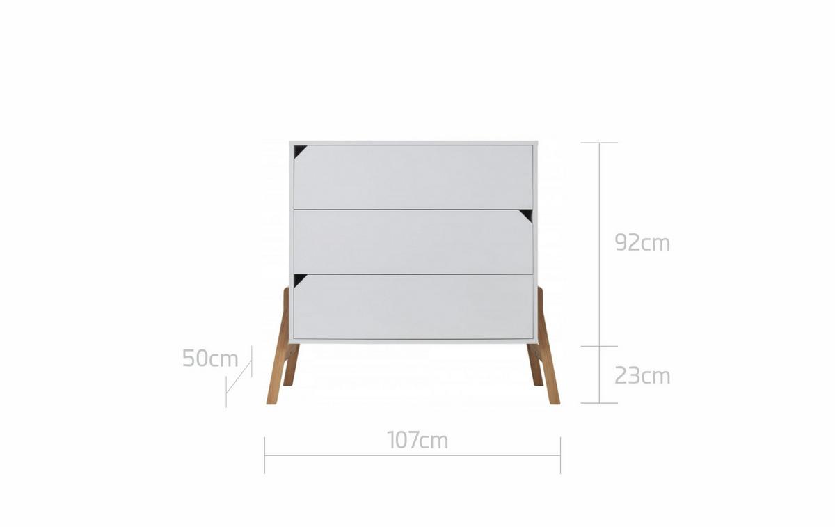 KINDERKOMMODE Lotta – rustikale Eleganz und Funktionalität Weiß - Weiß, Holzwerkstoff (107/93/50cm) - RAUMHIRSCH FURNITURE