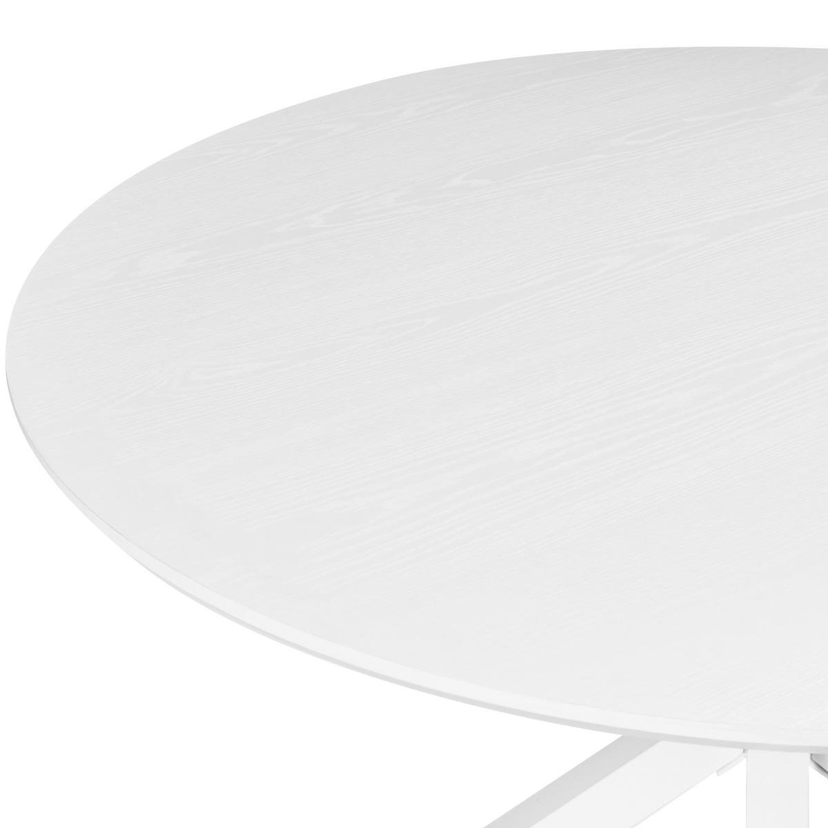 ESSTISCH Weiß 120/120 cm Fitzroy - Weiß, Holzwerkstoff (120/120/75cm) - Beliani