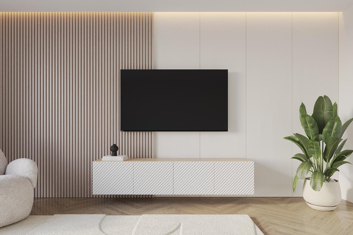 LOWBOARD ZENO-W 2x100x40x40 cm - Artisan / Weiß - Weiß, Holzwerkstoff (200/40/40cm) - ALTDECOR