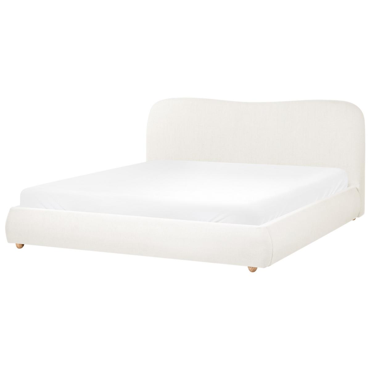BETT mit Stauraum 180/200 cm Stoff Cremeweiß Blagnac - Creme, Textil (180/200cm) - Beliani