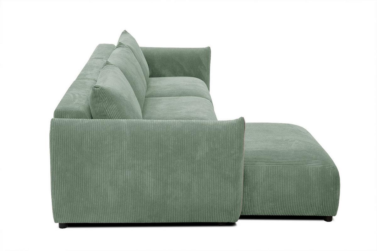 ECKSOFA TAUER 5-Sitzer, mintgrün - Schwarz/Mintgrün, Holzwerkstoff/Kunststoff (173/294cm) - Wozimo