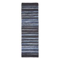 TEPPICHLÄUFER Texas, Leder & Denim 66/200 cm - Blau, Textil (66/200cm) - Homescapes