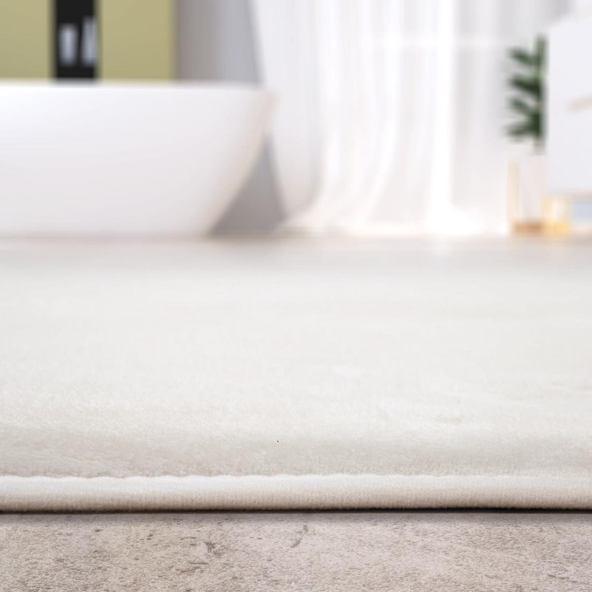 FLACHWEBTEPPICH Waschbar handgewebt, einfarbig, Creme, 50 x 80 cm - Creme, Textil (80/50cm) - KADIMA DESIGN