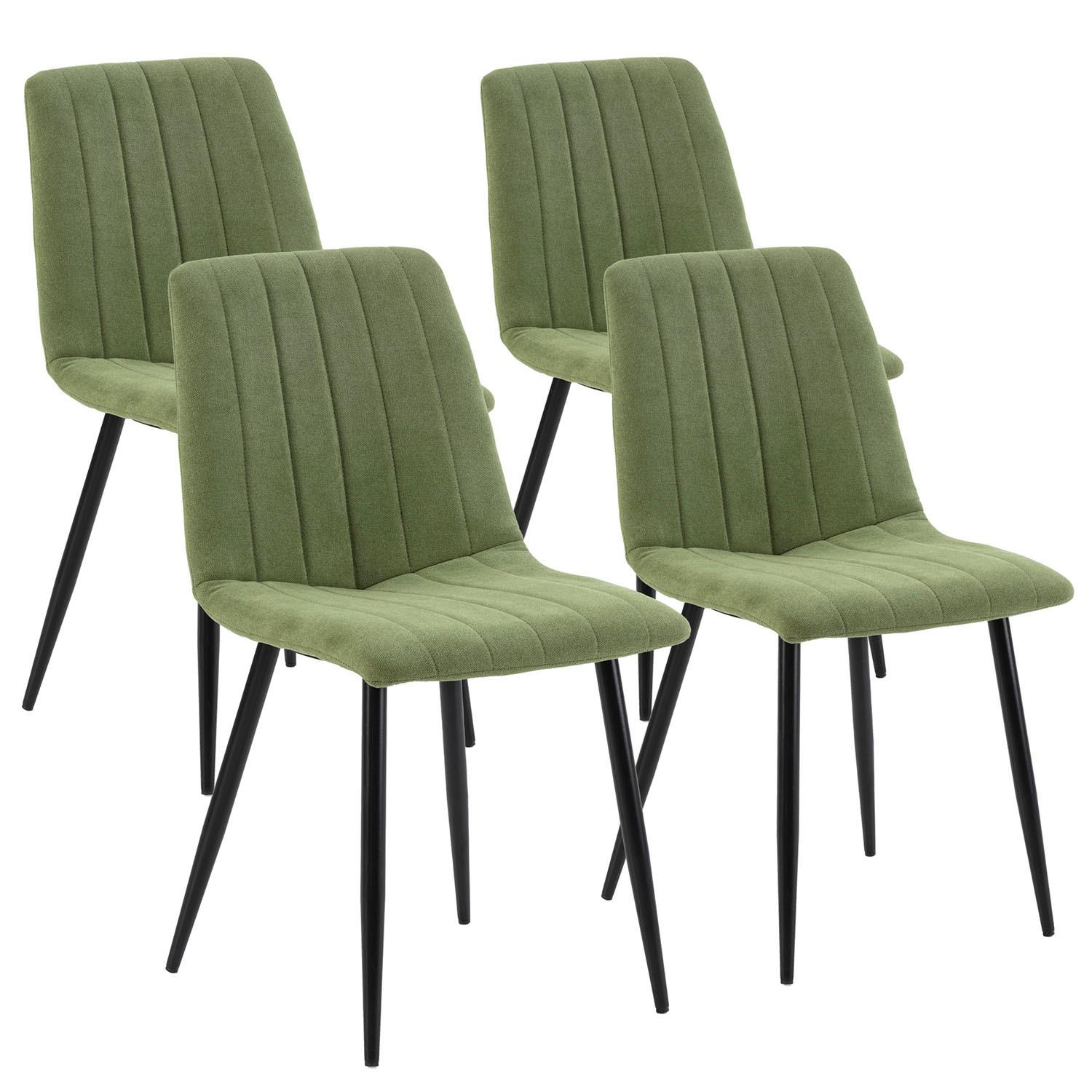 STUHL 4er-Set Sagi Grünstoff - Grün, Textil/Metall (45/84/56cm) - VS Venta-stock