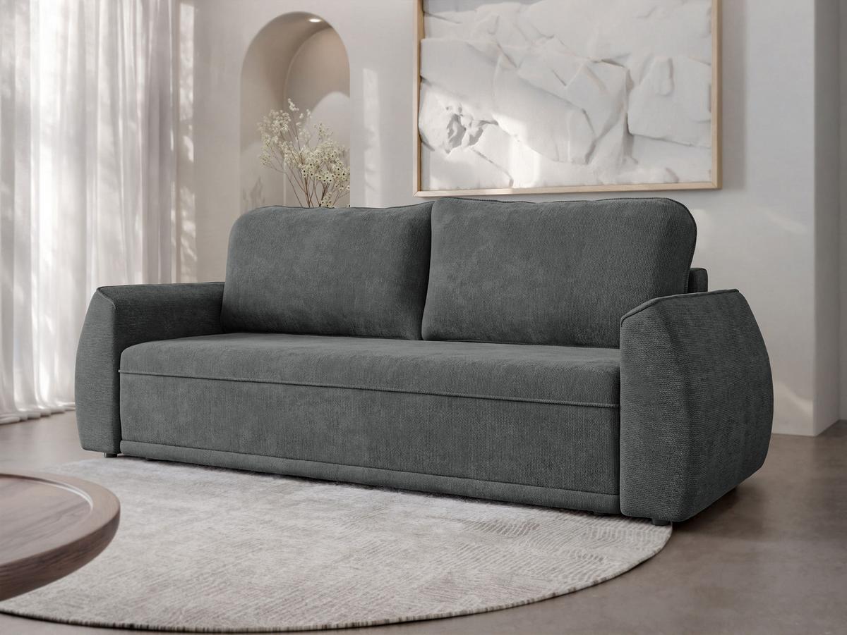 SCHLAFSOFA Floxi - Graphitfarben/Schwarz, Holz/Kunststoff (244/96/96cm) - MIRJAN24