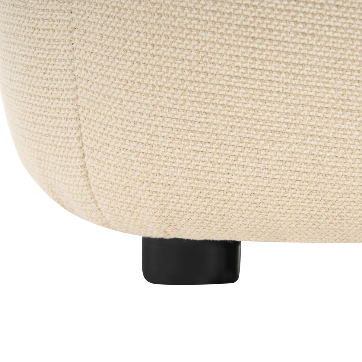 POUF Stoff Hellbeige Juno - Beige/Braun, Textil (35/38/35cm) - Beliani