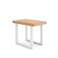 KONSOLENTISCH ausziehbar 58 bis 140cm, für 6 Gäste, eiche weiß, 90/58/73cm - Eichefarben/Weiß, Holzwerkstoff (90/140/73cm) - Skraut Home