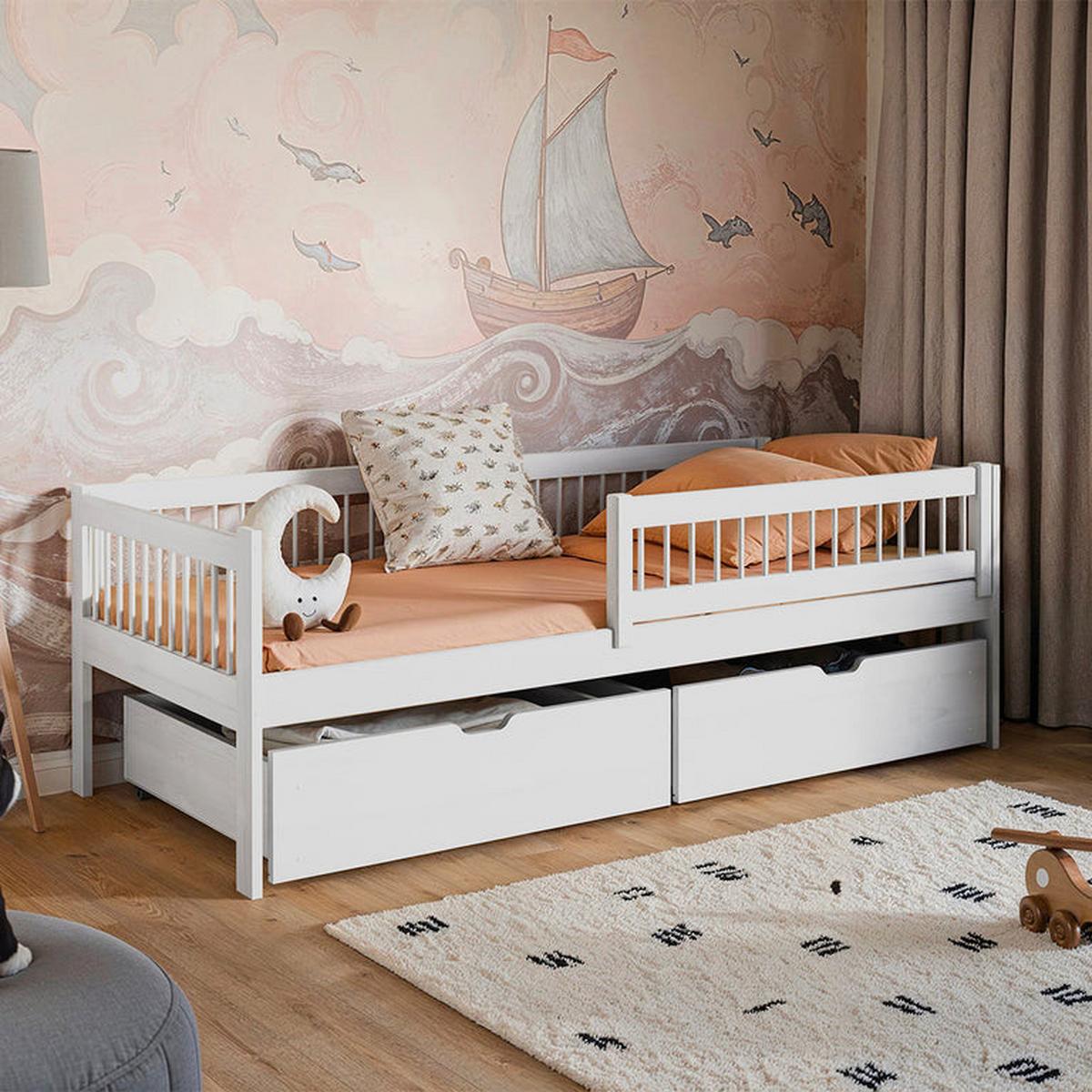 BETT 90/190 Edouard Weiß - Weiß, Holzwerkstoff (90/190cm) - Petits-meubles