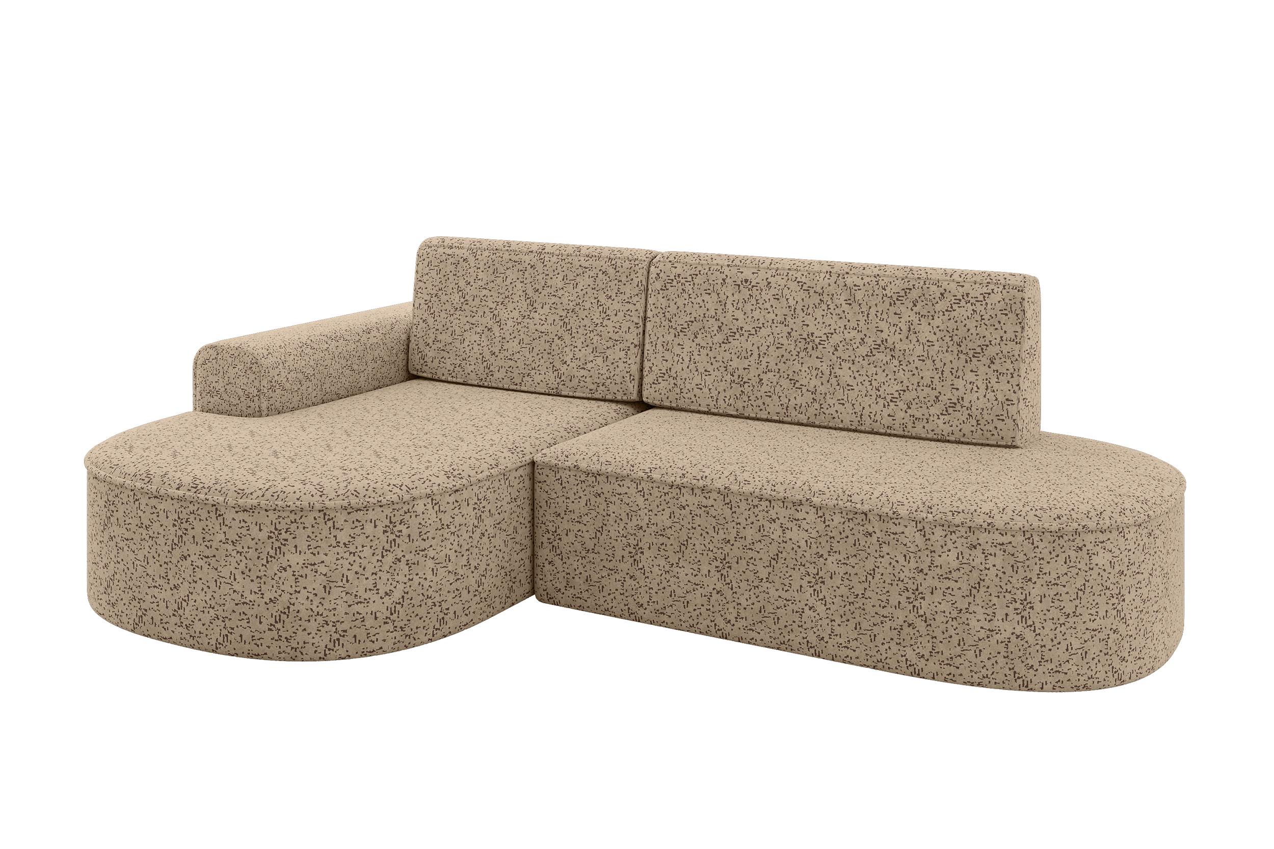 ECKSOFA mit Schlaffunktion und Bettkasten Ottomane Links MARI-L1-S - 283x167x73 cm Braun Tissu - Schwarz/Braun, Holzwerkstoff/Kunststoff (283/167cm) - ALTDECOR