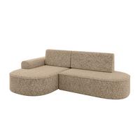 ECKSOFA mit Schlaffunktion und Bettkasten Ottomane Links MARI-L1-S - 283x167x73 cm Braun Tissu - Schwarz/Braun, Holzwerkstoff/Kunststoff (283/167cm) - ALTDECOR