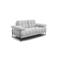 SOFA BUBBARA 2-Sitzer, hellgrau - Hellgrau/Schwarz, Holz/Textil (185/87/96cm) - Wozimo