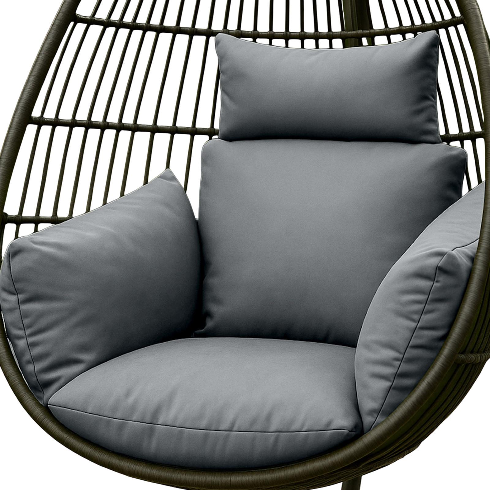 HÄNGESESSEL-KISSEN wetterfest mit Kopfstütze - Grau, Textil (110/15/112cm) - Homescapes