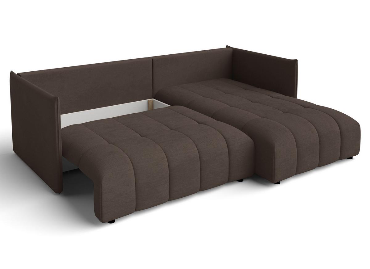 ECKSOFA L Form Cosmova Braun 248/180/83 cm mit Schlaffunktion - Schwarz/Braun, Kunststoff/Textil (248/180cm) - AX Living