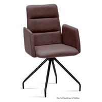 ARMLEHNSTUHL (6er-Set) Devora 52x92x60 Schwarz/Braun - Schwarz/Braun, Kunststoff (60/92/52cm) - 58aufmkessel