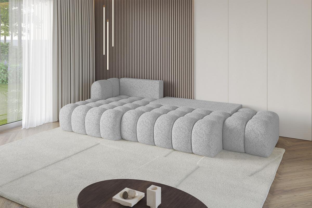 ECKSOFA mit Schlaffunktion Ottomane Links OLEA-L2 321x164x75 Grau Tissu - Graphitfarben/Schwarz, Holzwerkstoff/Kunststoff (321/164cm) - ALTDECOR