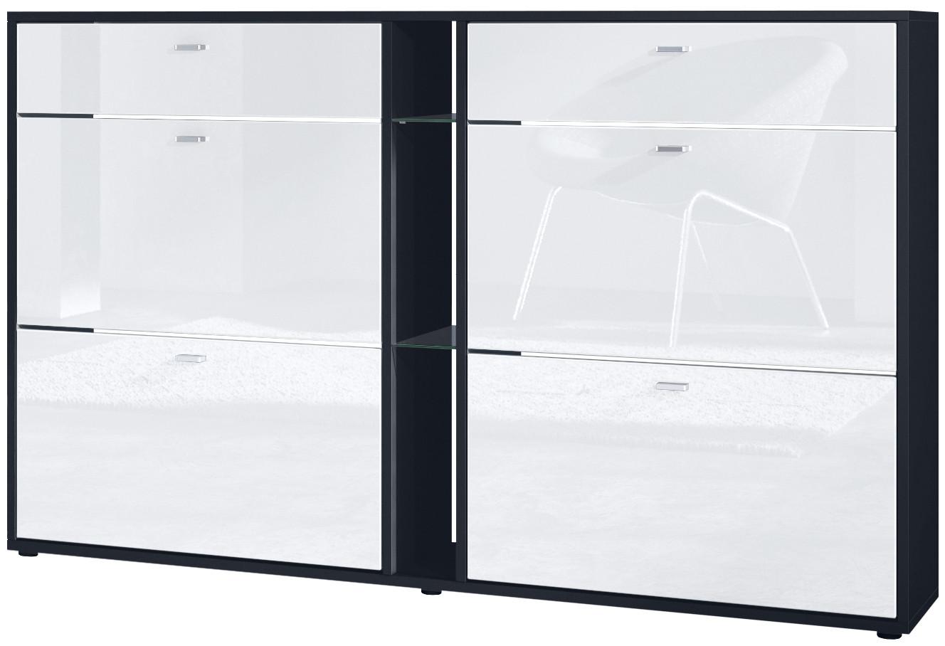 SCHUHSCHRANK Today Fronten in Weiß Hochglanz - Weiß Hochglanz, Holzwerkstoff (155.5/95/28cm) - Vladon