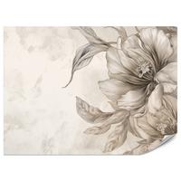 FOTOTAPETE für Schlafzimmer Zarte Beige Blumen Minimalismus Modern 500x350 - Beige, Papier (500/350cm) - Muralo