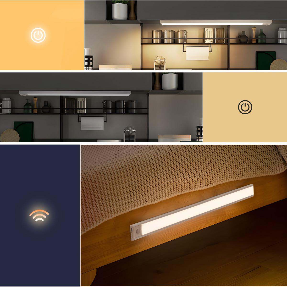 SCHRANKLEUCHTE LED Stralhügel 4/1/40 cm (2er-set) - Silberfarben, Metall (40/4/1cm) - ZMH