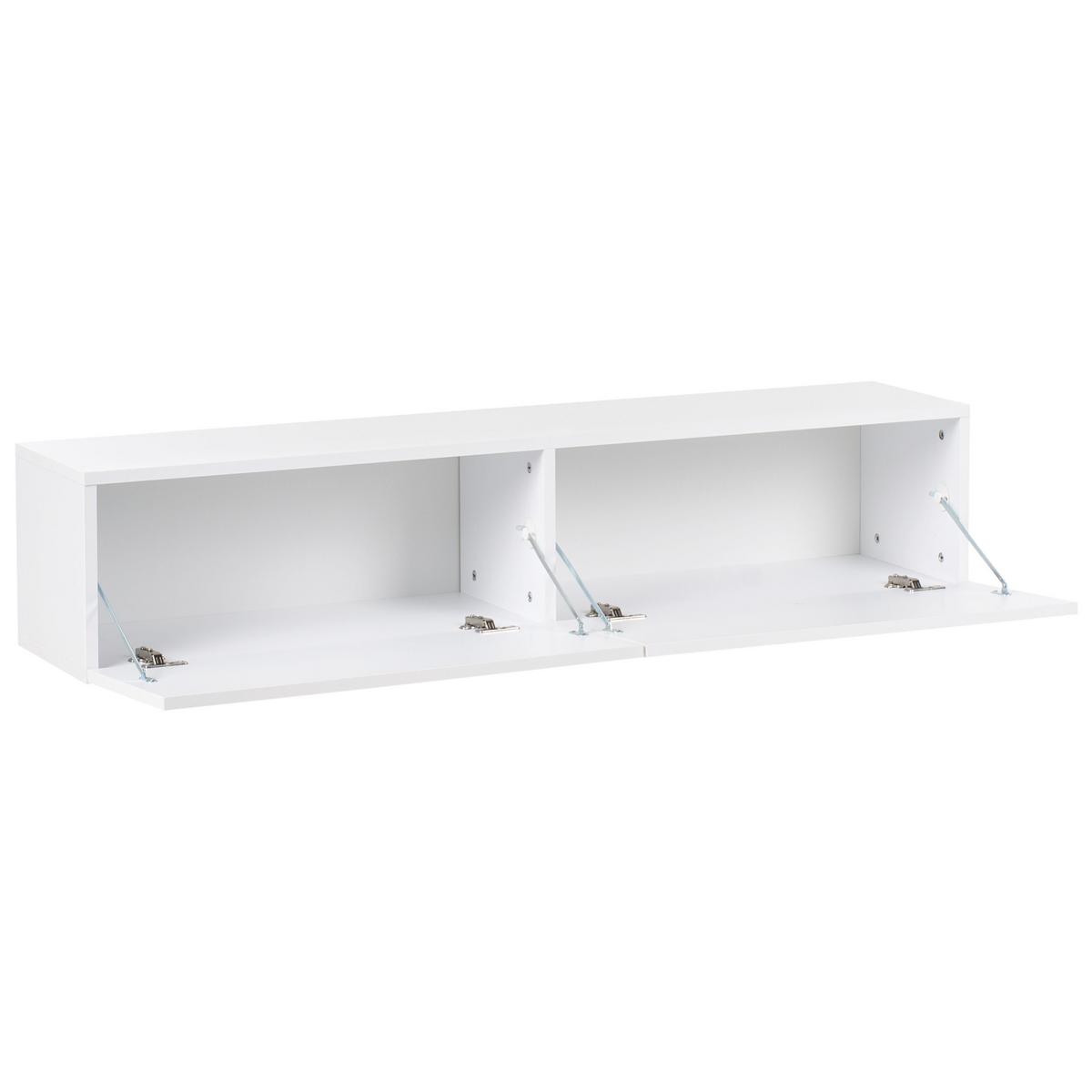 TV-SCHRANK Weiß Gladstone - Weiß, Holzwerkstoff (140/30/32cm) - Beliani