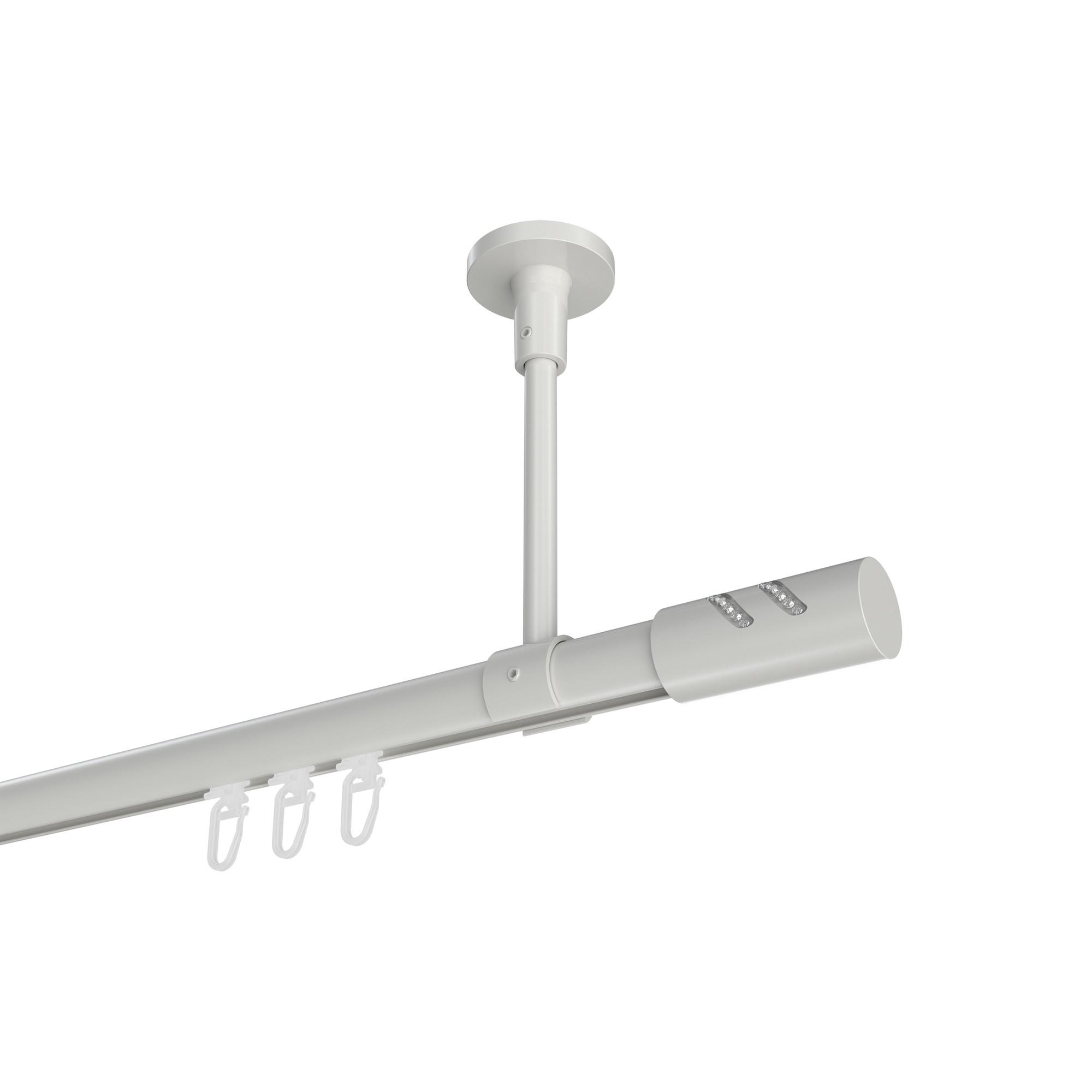 GARDINENSTANGE INNENLAUF Sonette Zoena 320 cm (geteilt in 2 x 160 cm), 1-läufig, 20 mm Ø Weiß - Weiß, Metall (320cm) - INTERDECO