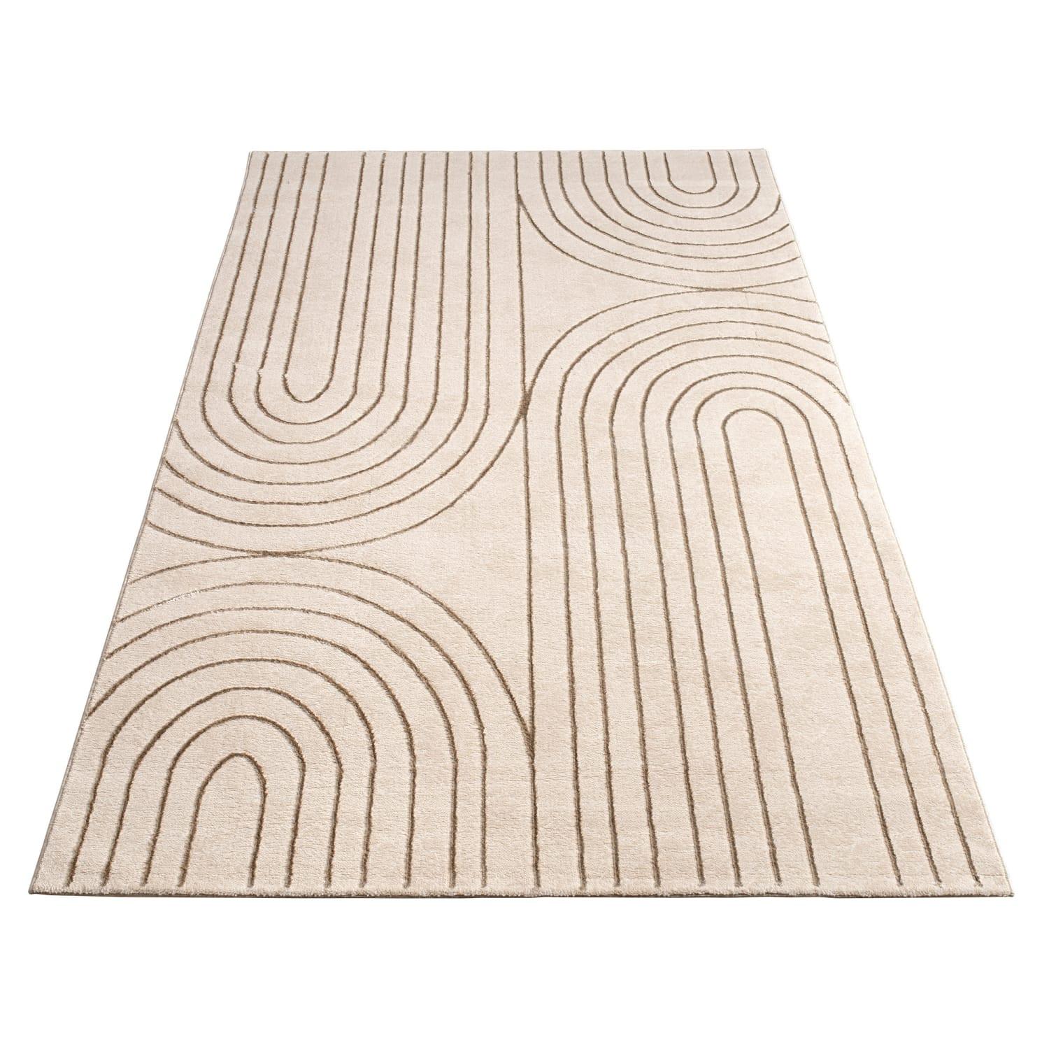 KURZFLORTEPPICH, abstrakt, Florhöhe 11 mm, Creme, 80 x 150 cm - Beige, Textil (150/80cm) - KADIMA DESIGN