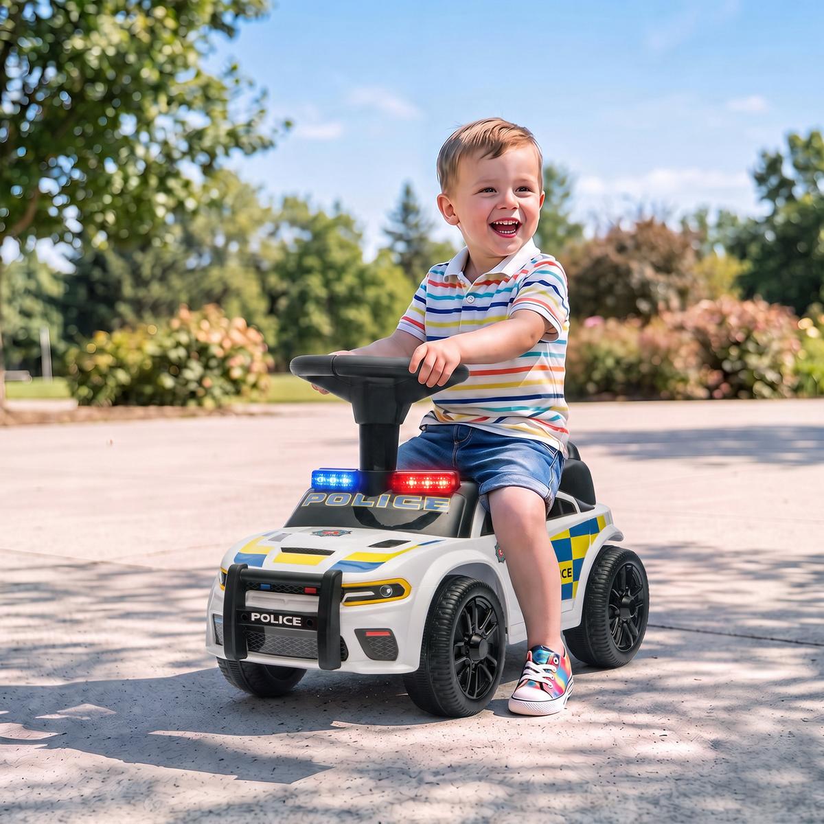 KINDER-RUTSCHAUTO PP-Kunststoff Weiß - Weiß, Kunststoff (65/29.5/36cm) - AIYAPLAY