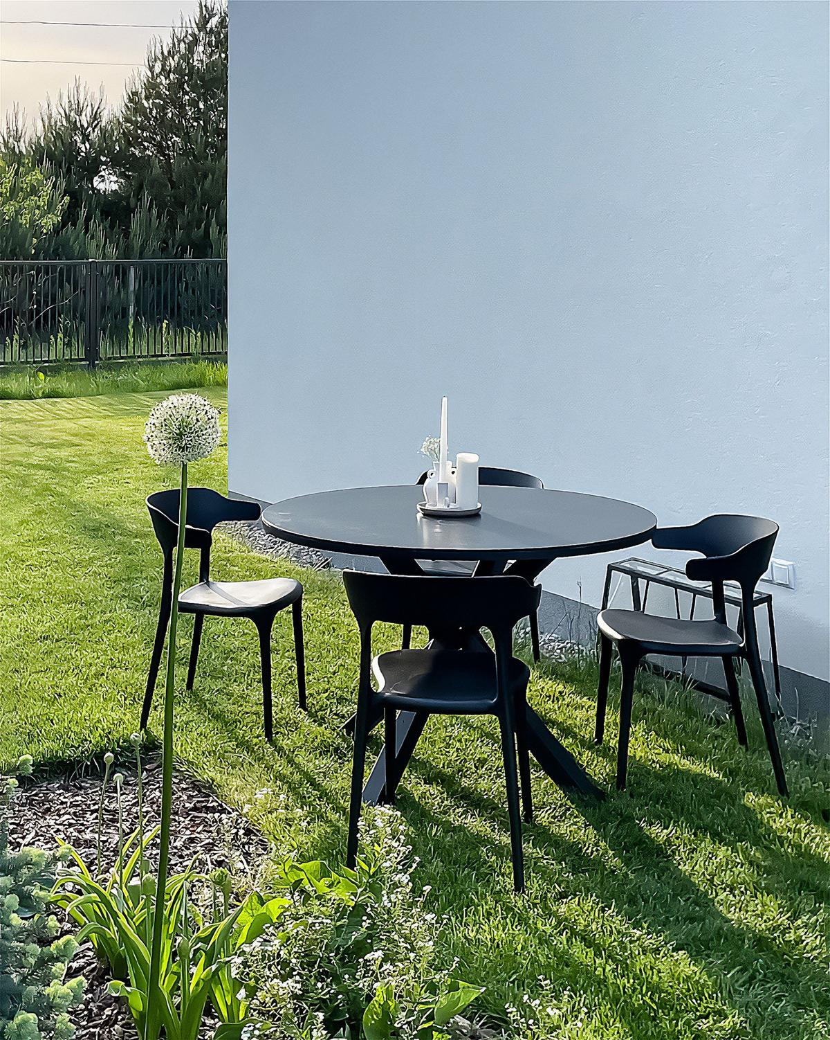 GARTENSTÜHLE 4er-Set Kunststoff schwarz Gubbio - Schwarz, Kunststoff (50/76/49cm) - Beliani