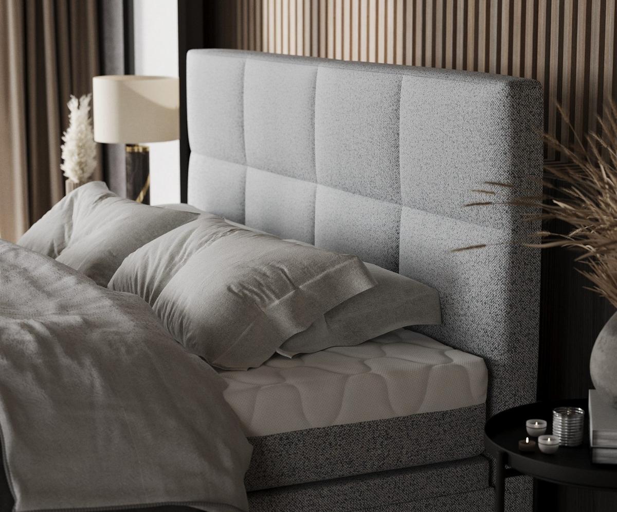 BOXBETT Tessa 160/200 cm Grau im Riva Stoff - Schwarz/Grau, Holz/Holzwerkstoff (160/200cm) - AltaBeds