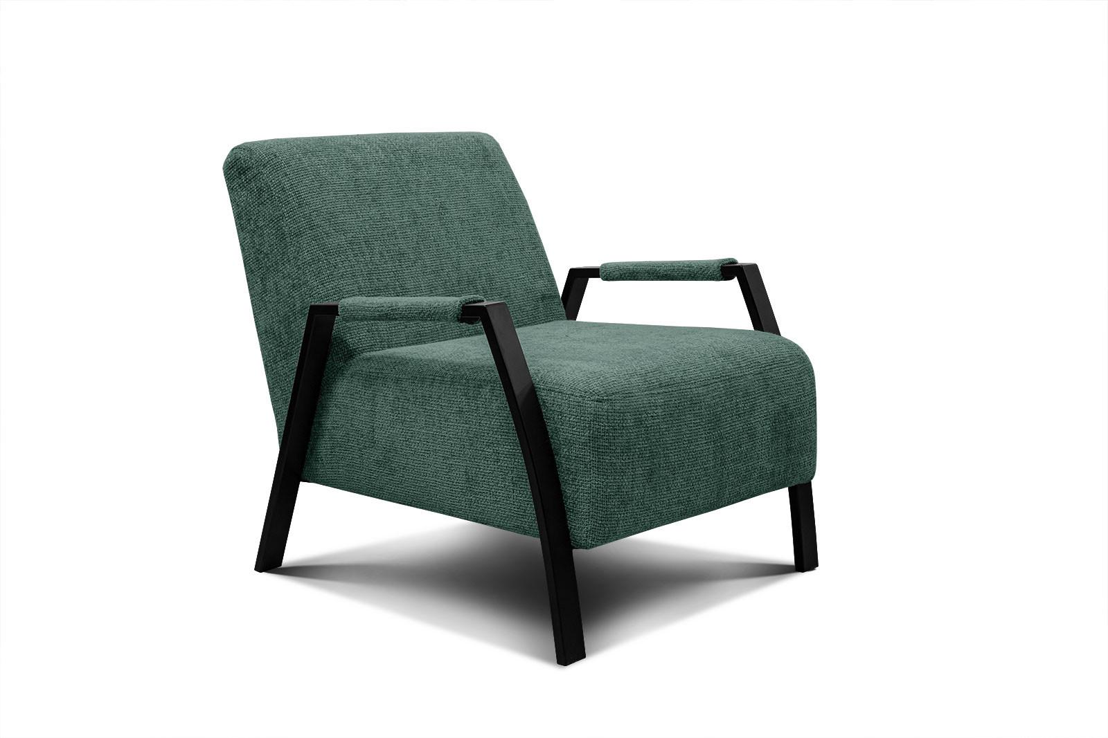 SESSEL KOBE, smaragdgrün - Smaragdgrün/Schwarz, Holz/Textil (72/76/90cm) - Wozimo