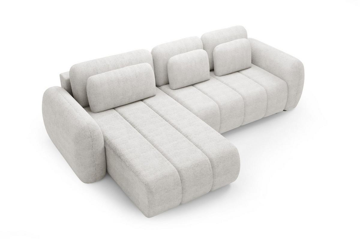 ECKSOFA Caria Mit Schlaffunktion - Weiß, Holzwerkstoff/Textil (304/190cm) - Fun Möbel