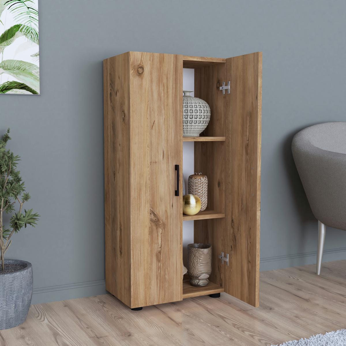 MEHRZWECKSCHRANK Åsnes - Eichefarben, Holzwerkstoff (49/108/32cm) - [en.casa]
