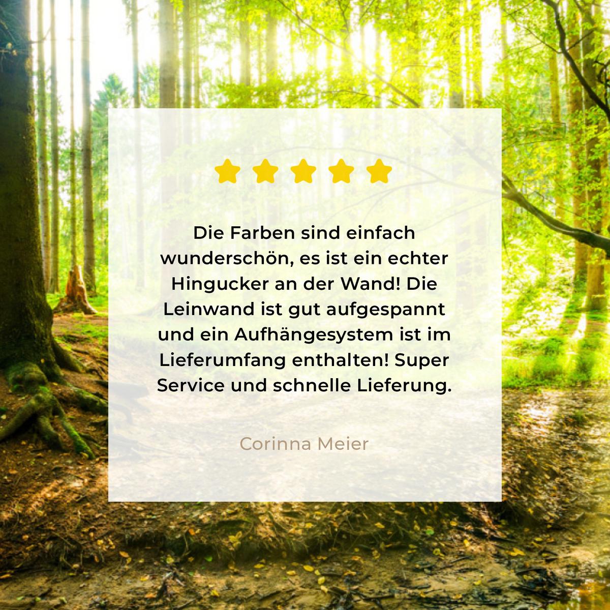 LEINWANDBILD Wald - Landschaft - Wasser - Bäume - Sonne - Grün - Natur Wandbild 40x30 cm - Grün, Textil (40/30cm) - MuchoWow