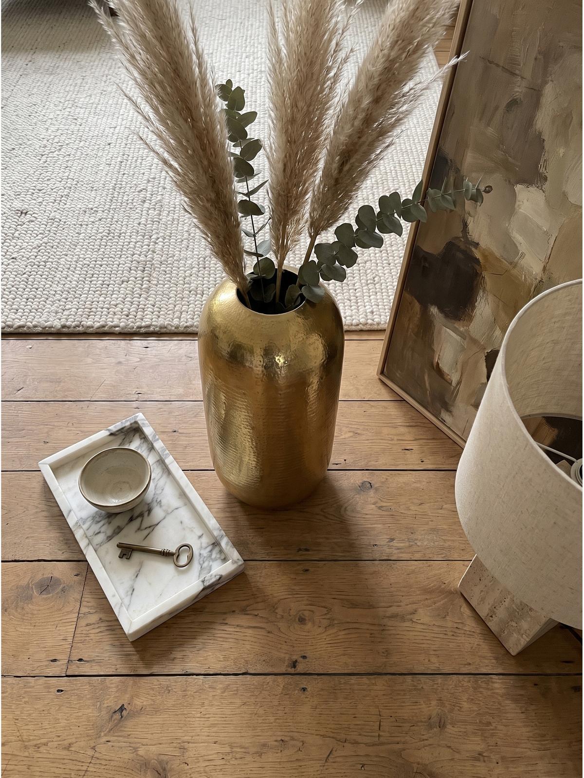 BODENVASE AMALFI, Aluminium, handgefertigt, Gold, Ø 20 x 45 cm - Goldfarben, Metall (45cm) - KADIMA DESIGN