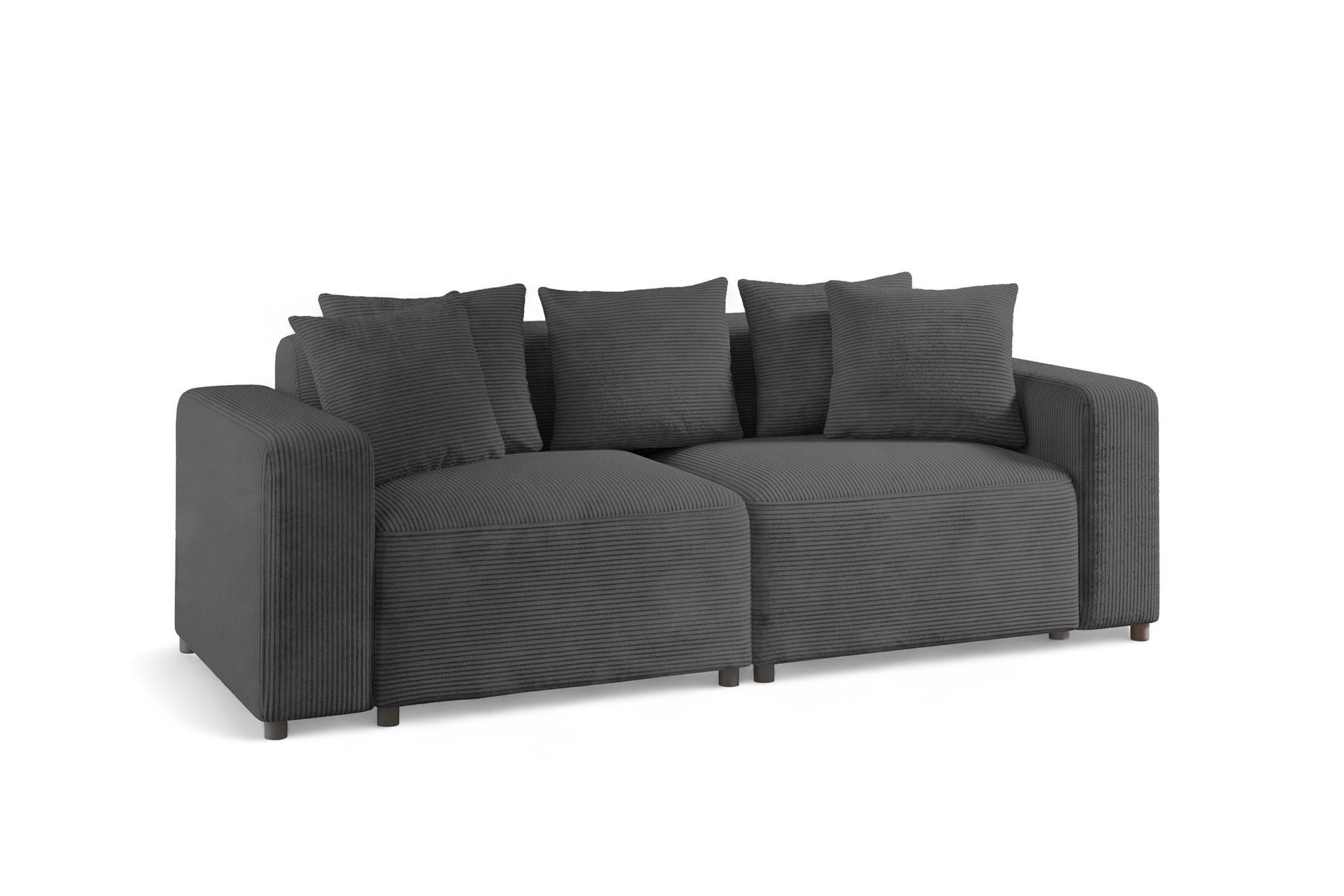 SOFA Megan 2-sitzer In Poso - Dunkelgrau, Holzwerkstoff/Textil (236/75/98cm) - Fun Möbel