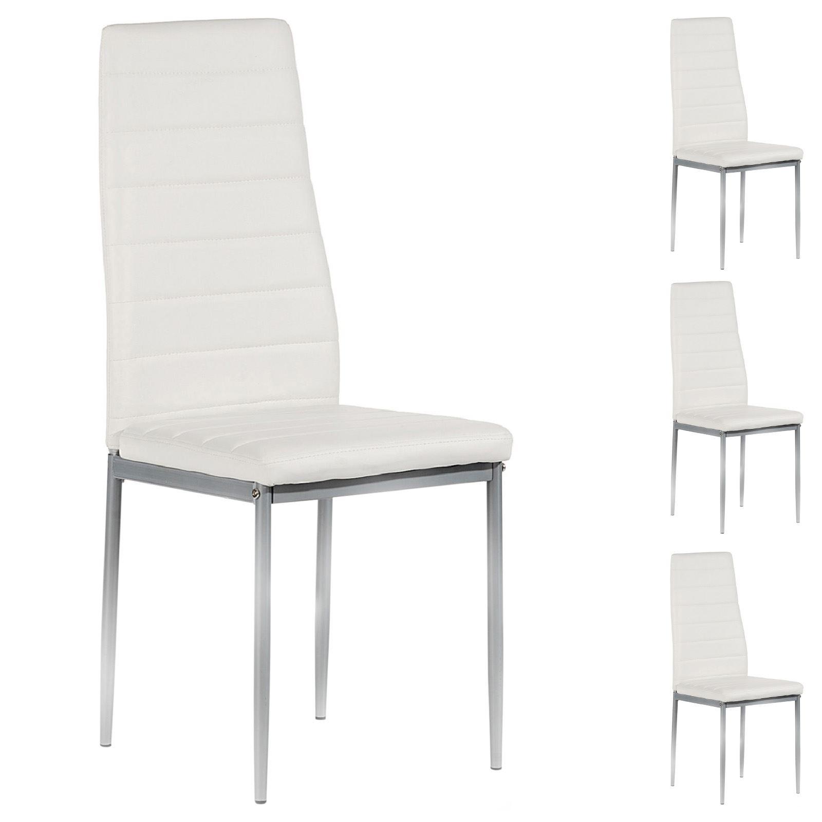ESSZIMMERSTUHL NATHALIE 4er-Set weiß - Weiß, Textil/Metall (43/100/50cm) - IDIMEX