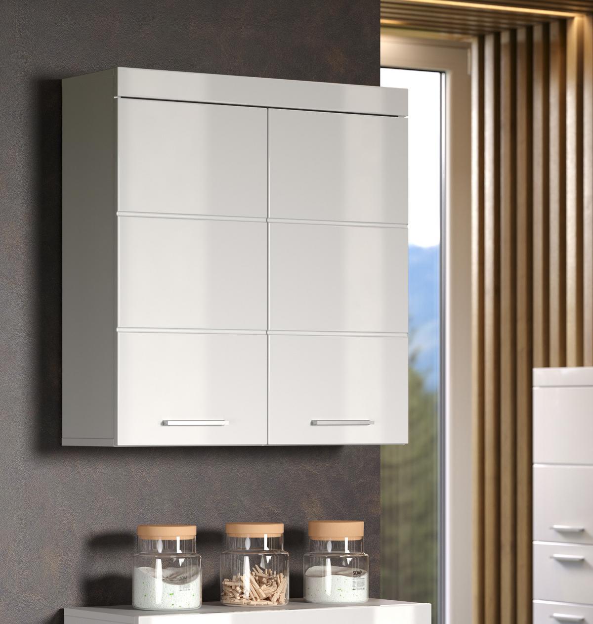 HÄNGESCHRANK weiß Hochglanz 73 x 77 cm, Badschrank hängend - Weiß, Holzwerkstoff/Kunststoff (73/77/23cm) - Top.Furn
