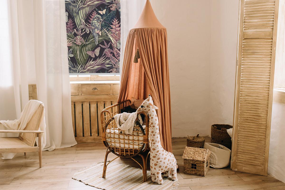 INNENROLLO - Fensterrollo - Rollo - 80x180 cm - Exotische Pflanzen und Vögel - Violett, Kunststoff (80/180/0.5cm) - TULUP