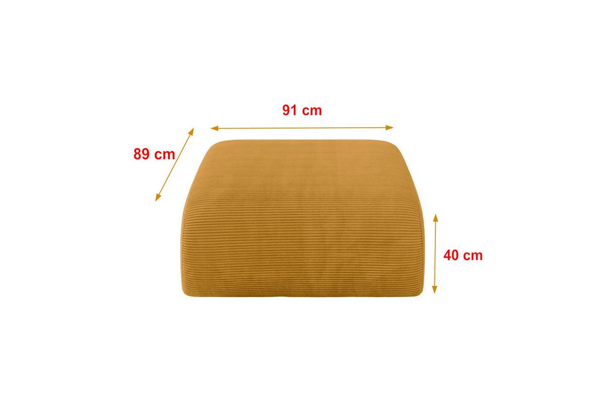 POUF MIRA-PUF 91x89x40 Senfgelb cm Cord Modular Sitzhocker - Currygelb/Schwarz, Holzwerkstoff/Kunststoff (91/40/89cm) - ALTDECOR