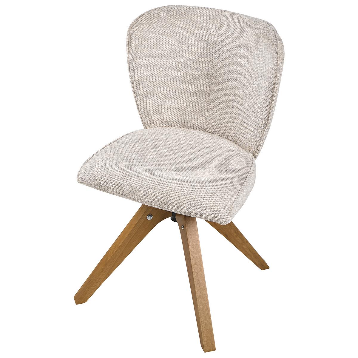 ESSZIMMERSTUHL 2er-Set drehbar Stoff Hellbeige Coso - Beige, Textil (64/84/64cm) - Beliani