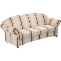 SOFA Landhaus 2,5-Sitzer Kama Bezug Flachgewebe Beige/Rot gestreift - Beige/Rot, Kunststoff (202/85/81cm) - 58aufmkessel