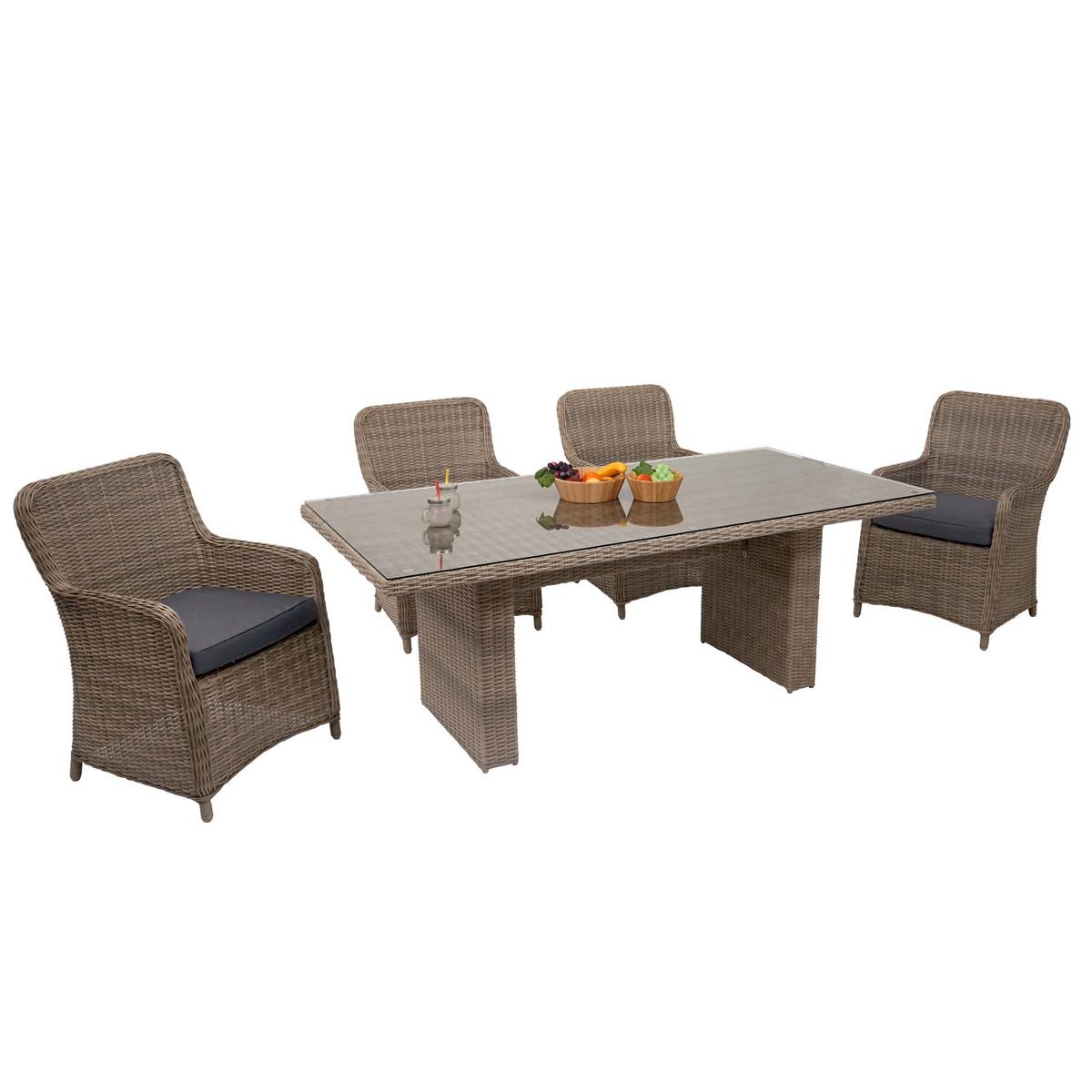 POLY-RATTAN GARNITUR Beige - Beige, Kunststoff - MCW