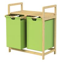 WÄSCHEKORB - Olivgrün, Holz (33/73/63cm) - ML-DESIGN