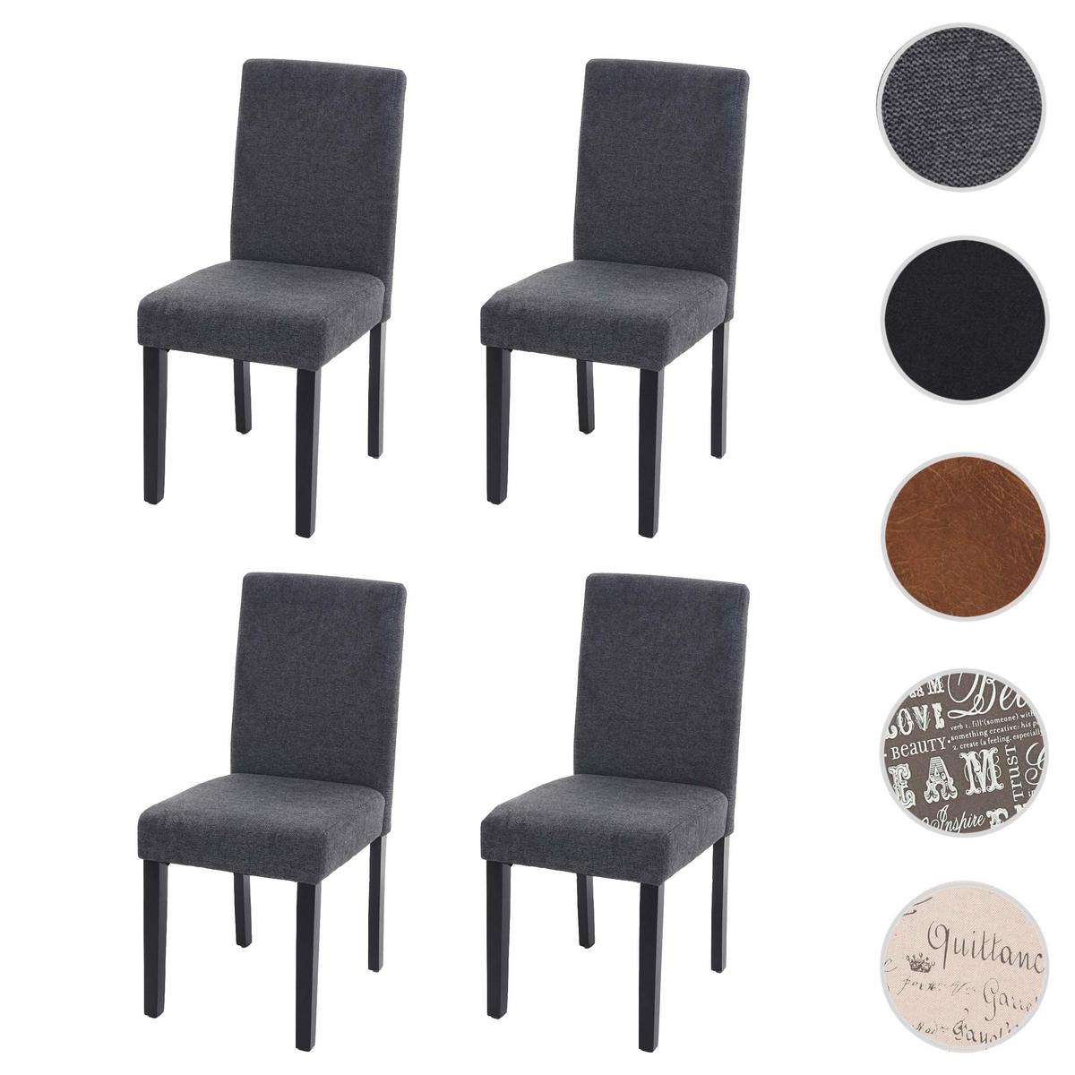 ESSZIMMERSTUHL Anthrazit, Dunkelbraun 4er-Set - Anthrazit/Dunkelbraun, Textil (43/90/56cm) - MCW